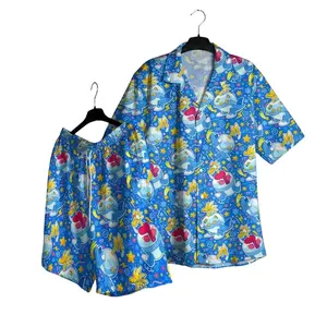 Arcto-Zolt PKM Hawaii Set Hawaiian Shirt, Hawaiian Short - For All Ages Palm Tree Anime Manga Shirt Video Game Gifts Summer Beach aloha tropicals