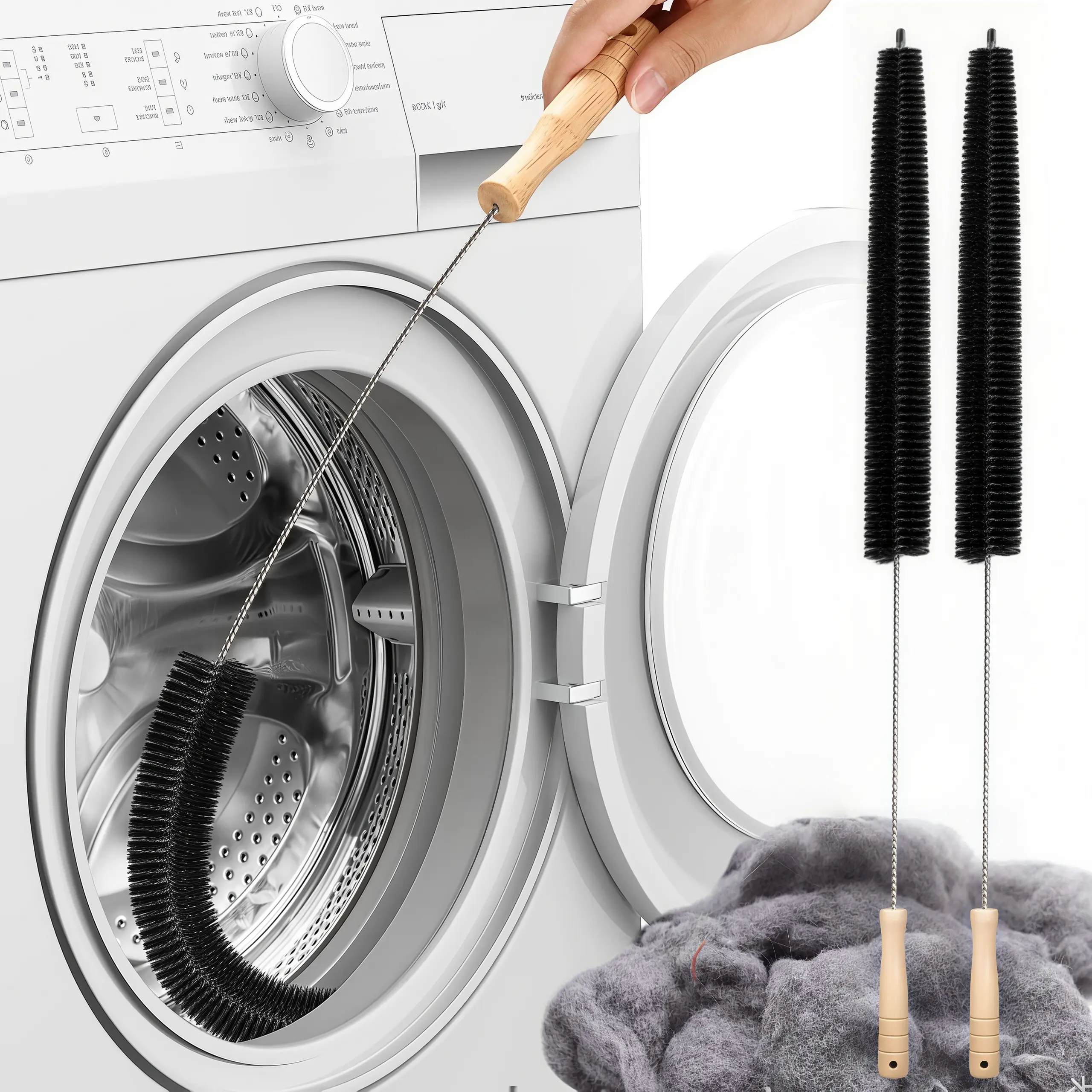 LMMAKE 1PC/2PCS Dryer Vent Cleaning Brush, Lint Removal Tools for Laundry Dryer Vents, Easily Clear Lint to Improve Drying Speed & Lower Household Fire Hazards