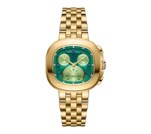 JBW Men's Coast 18K Plated Lab Grown Diamond Green Dial Watch