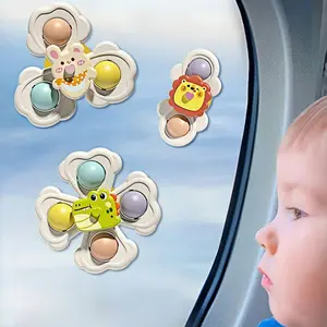 LiKee Strong Suction Cup Fidget Rotating Sensory baby Bath Toys for Baby, Airplane Car Travel Table & Window Toys for Toddler bath toys for babies 6-12 months baby travel essentials for flying