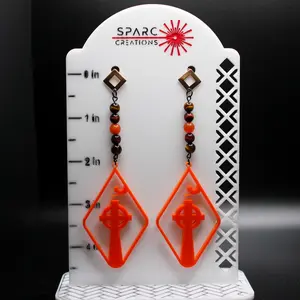 Tombstone With Cat Earrings with Beads