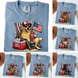 Comfort Colors 50+ Dog Funny 4th of July Shirt, Golden Retriever Drinking Dr Pepper Shirt, Patriotic Dogs Shirt, Dr Pepper Lover Dog Shirt, Dachshund 4th Of July Shirt