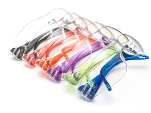 JustForKids ANSI Z87.1 EN166 Certified Kids Safety glasses, Kids goggles, Scratch, Impact and Ballistic Resistant Safety Goggles with Clear Lens assorted color frame, Child Youth Size, 6 Pairs