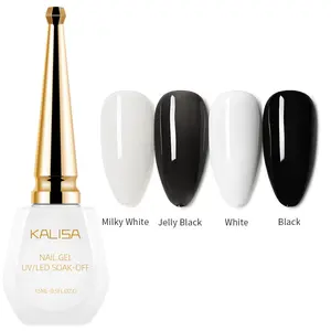 Kalisa Natural & French Style Semi-Permanent Gel Nail Polish Removable Soak off Glossy Finish, UV Gel Nail Varnish for Long-Lasting Wear, Nail Art, Nail Care