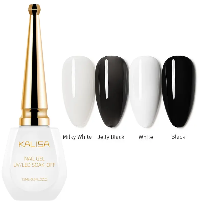 Kalisa Natural & French Style Semi-Permanent Gel Nail Polish Removable Soak off Glossy Finish, UV Gel Nail Varnish for Long-Lasting Wear, Nail Art, Nail Care