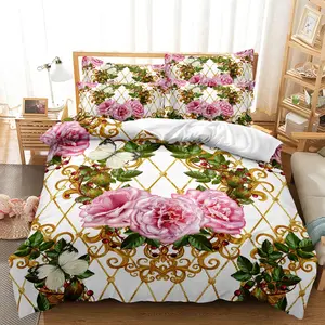 3pcs Baroque Modern Art - Soft And Breathable Polyester With Geometric Floral Pattern - Includes 1 Duvet Cover 2 Pillowcases Decorative Bedsheet Sets For Four Seasons