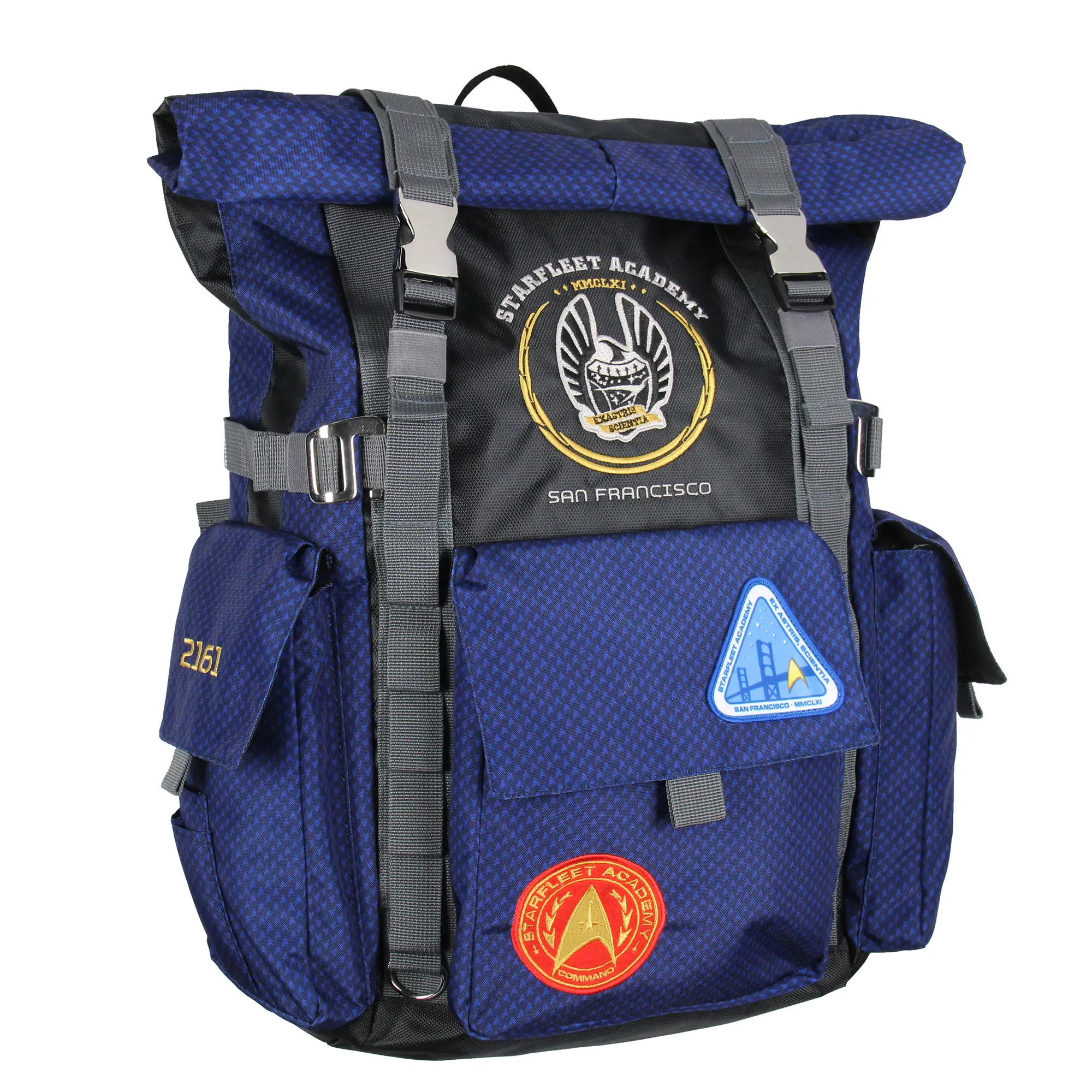 Star Trek Starfleet Academy Roll Top Hiking Gym Laptop School Travel Backpack 18", Embroidered Patches, Everyday Carry, College Travel Backpack, Student Backpack