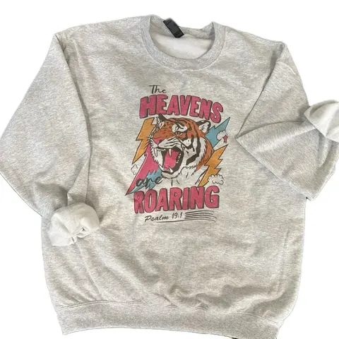 The Heavens are Roaring on Ash Gray Sweatshirt