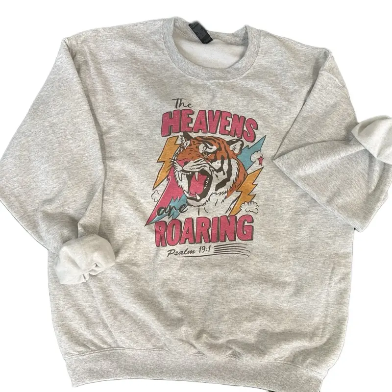 The Heavens are Roaring on Ash Gray Sweatshirt