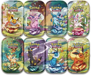 Prismatic Tin - Pokemon Trading Card Game Featuring Eevee Evolution Variants Collectible Storage Case