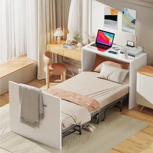 Naudacaa 2 in 1 Murphy Bed Cabinet with Mattress - Folded Cabinet Bed for Guest Bedroom, Living Room, Office - 75" x 29"