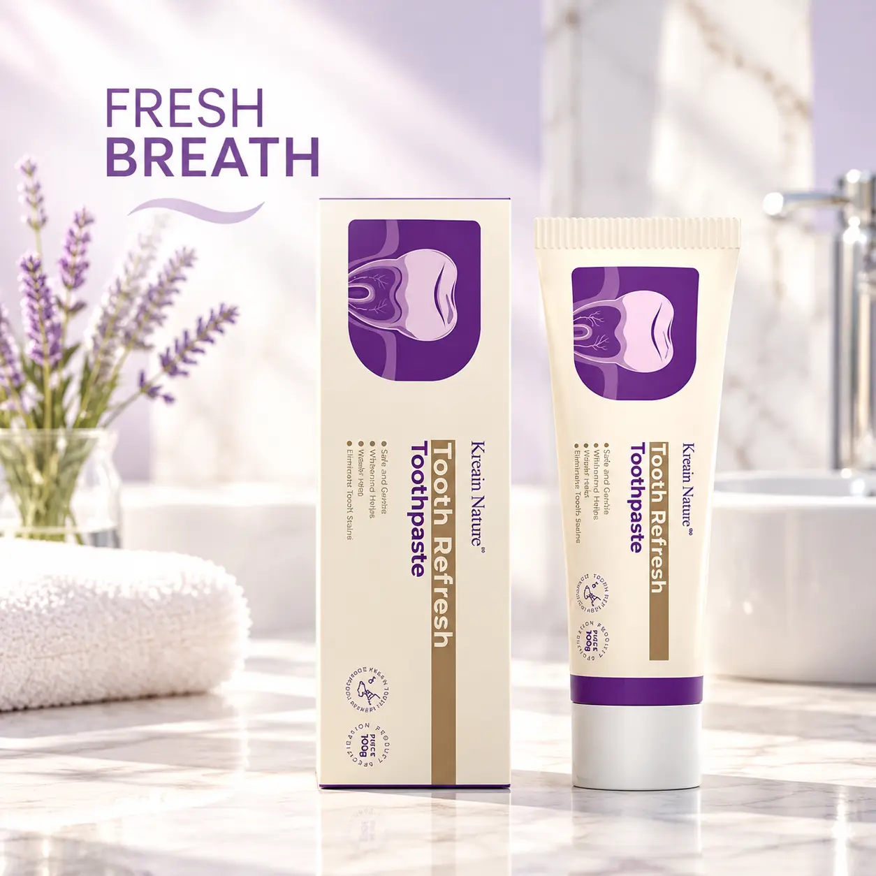 Tooth Refresh Cleansing Teeth Whitening Toothpaste Combo - Tube Packs Sensitive Toothpaste for Adults, Gentle, Fresh Breath Everyday Oral Care for Home Bathroom Supplies