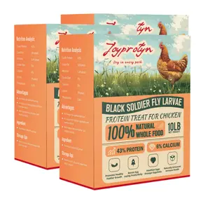 Joyprotyn Black Soldier Fly Larvae 30LB Dried for Chickens High Calcium 85X More Than Mealworms for Strong Eggshells & Healthy Growth High Protein for Poultry Birds Ducks Geese & Pets Mealworms Springtok Insect Feed Nutritious