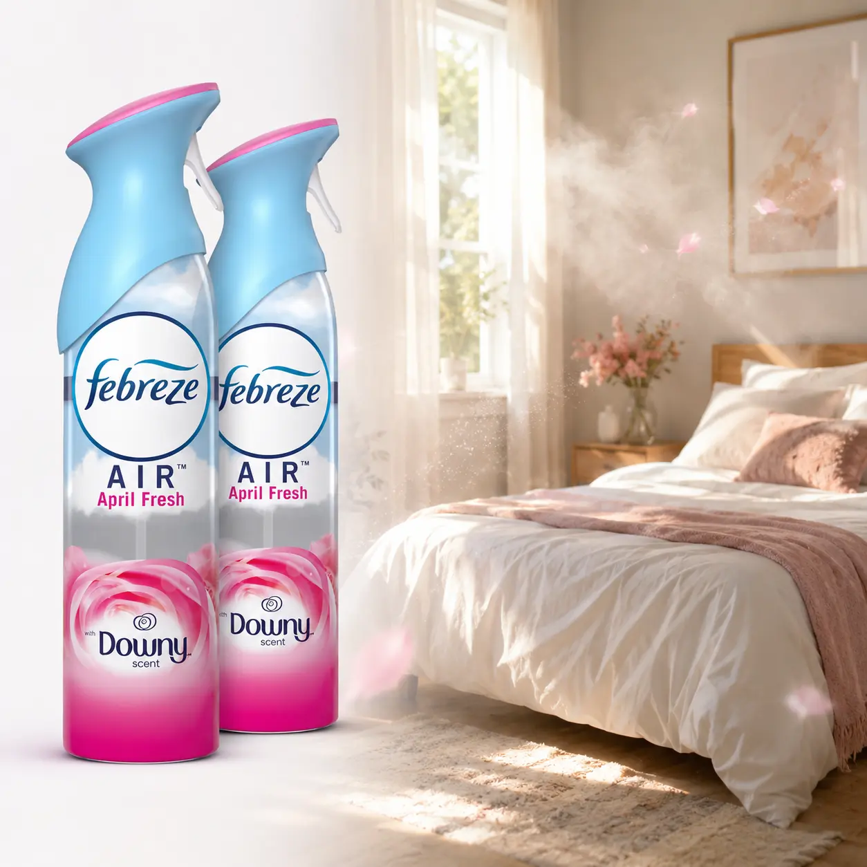 Febreze Air Freshener Spray Odor-Fighting Room Spray Downy April Fresh 8.8oz,odor fighter,Air Mist,Downy scent,cyclodextrin,100% natural propellant,sweeping spray,light fresh scent,bathrooms,kitchens,offices,laundry room,home freshness,stink,awkward odors