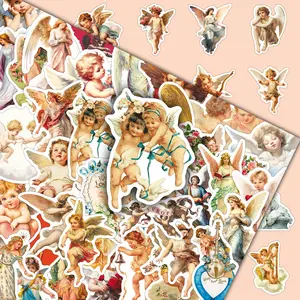50 Sheets Angel's Charm Retro Vintage European Classic Design Creative Decorative DIY Stickers for Journaling and Phone Case