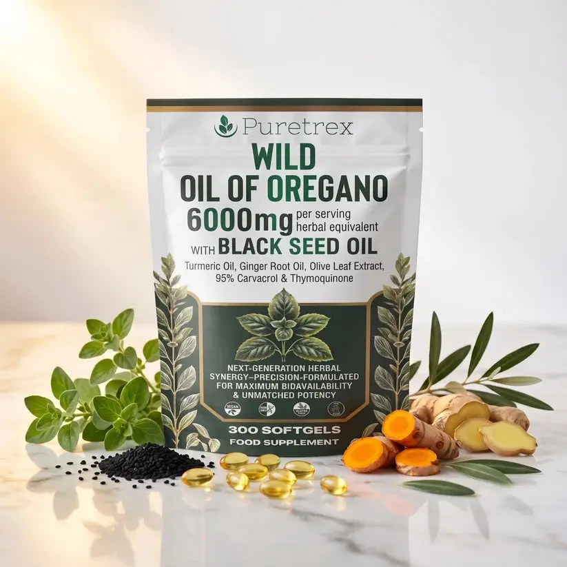 Wild Oil of Oregano 6000mg – 95% Carvacrol with Black Seed Oil & Turmeric | 300 Softgels