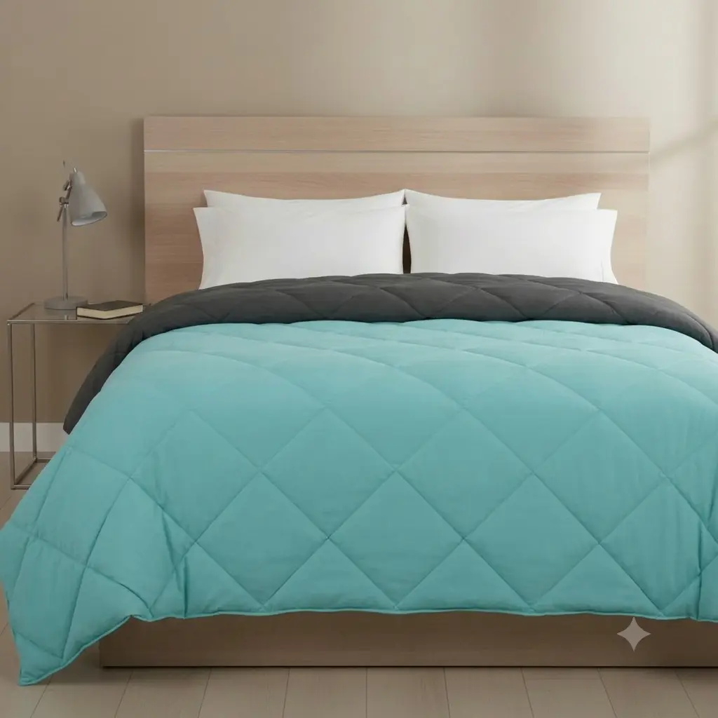 All-Season Reversible Microfiber Comforter Lightweight Soft Bedding for Year-Round Comfort