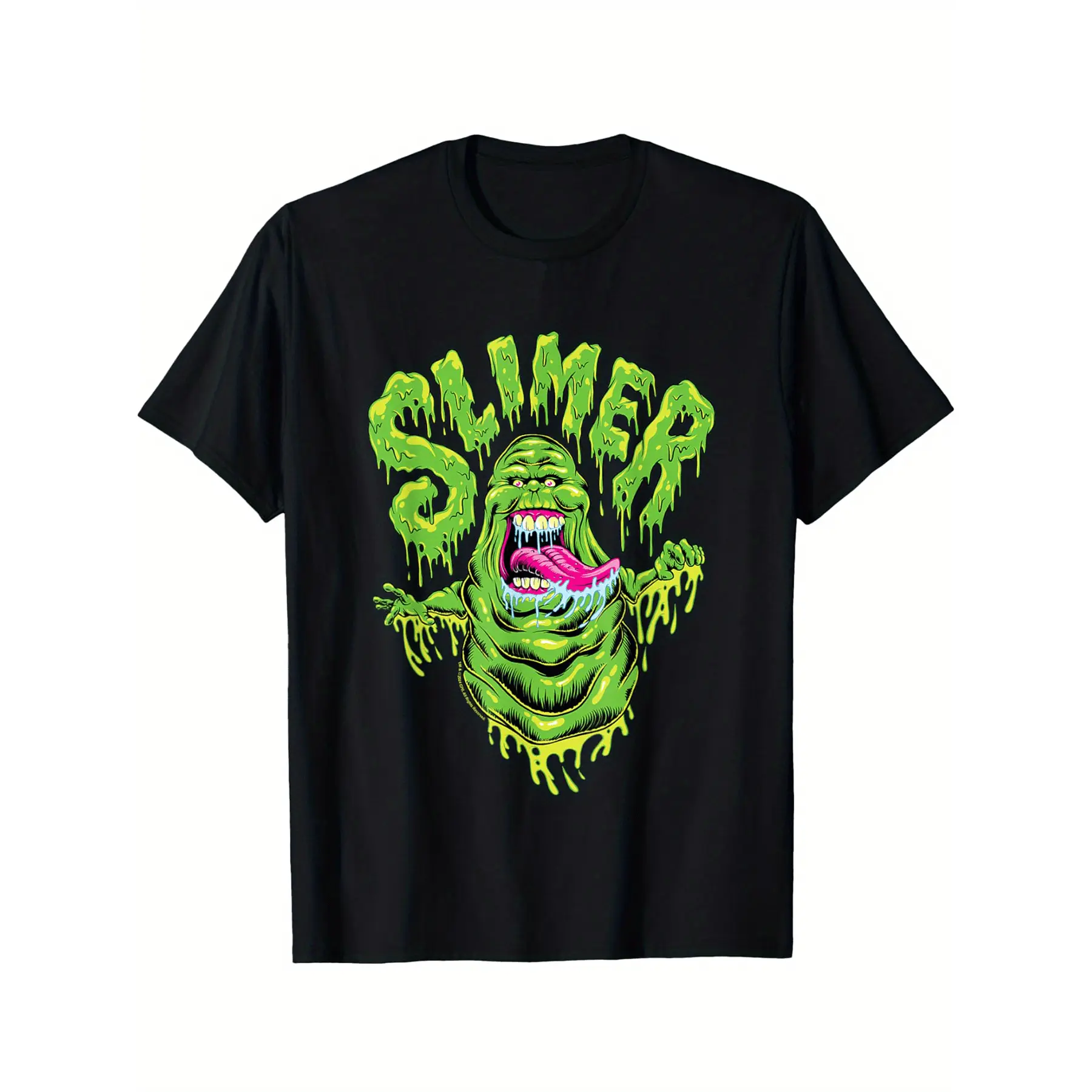 Ghostbusters: Afterlife Vintage Classic Slimer Neon Goo T-Shirt Soft and breathable for all seasons and a good fit Comfortable leisure sports Halloween Christmas gift