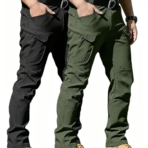 HOMUG Men's 2-Piece Cargo Pants - Fashion Casual Classic, Durable Breathable Material, Large Pockets, Straight Leg Cut, Multi-Color Options, Spring-Summer Outdoor Wear, Ideal Father's Day Gift