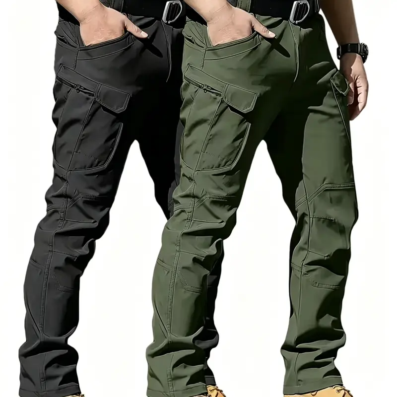 HOMUG Men's 2-Piece Cargo Pants - Fashion Casual Classic, Durable Breathable Material, Large Pockets, Straight Leg Cut, Multi-Color Options, Spring-Summer Outdoor Wear, Ideal Father's Day Gift