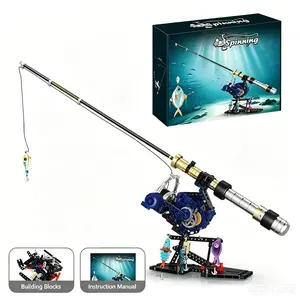 Mechanical Spinning Reel Fishing Rod Building Set, Movable Model, Elegant Gift Box, Perfect Birthday Gift, Holiday Gift, Kids' Gift