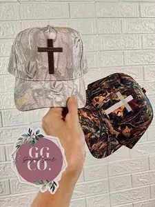 Cross Camo Embroidered Hat