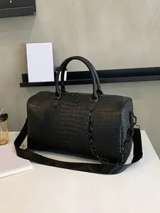 Portable Large Capacity Zipper Travel Bag, Casual Letter Pattern, Multifunctional Foldable Luggage, Ideal for Business Trips, Vacations, Fitness