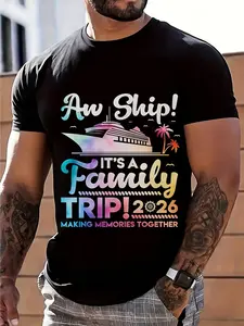 Aw Ship Its A for Family Trip 2026 Making Memories Together Cruise T-Shirt Breathable, Sweat-Wicking, Soft Fabric Crew Neck, Regular Fit Perfect for All-Season, Casual Wear, Daily CommuteUnisex 2026 Black T-Shirt