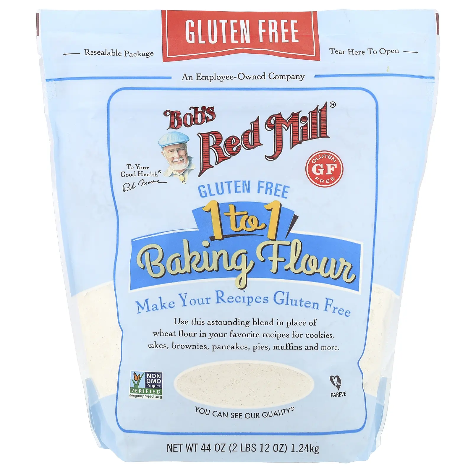 Bob's Red Mill Gluten Free 1 to 1 Baking Flour, 44 oz (1.24 kg) Bob's Red Mill Gluten Free 1 to 1 Baking Flour, 44 oz (1.24 kg)