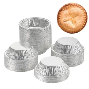 100 Pack Pie Pans 5 inch,Mini Pie Tins HEAVY-DUTY Disposable Aluminum Foil Tart,pie Pans for Baking Personal Mini Pies, Easily Stack & Store, Freeze & Reheat