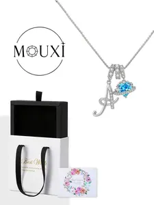 Minimalist Name Initial Pendant Necklace, Heart Wheel Charm, Personalized Letter Jewelry, Christmas Valentine's Day Gift for Women