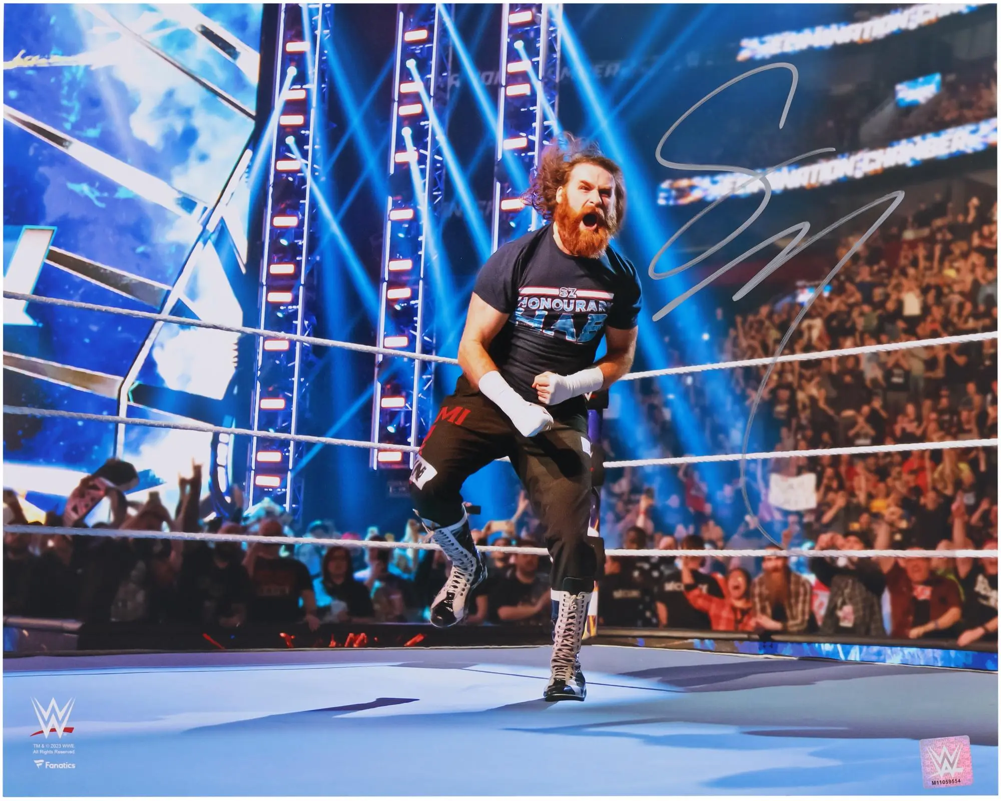 Sami Zayn WWE Autographed 16" x 20" Elimination Chamber Photograph - Fanatics Authentic Certified