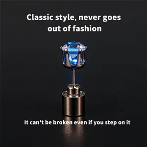 LED Light-Up Stud Earrings, Korean Style Zircon Earrings - Sexy Trendy Metal Earrings for Bar Parties, Perfect Halloween Accessories