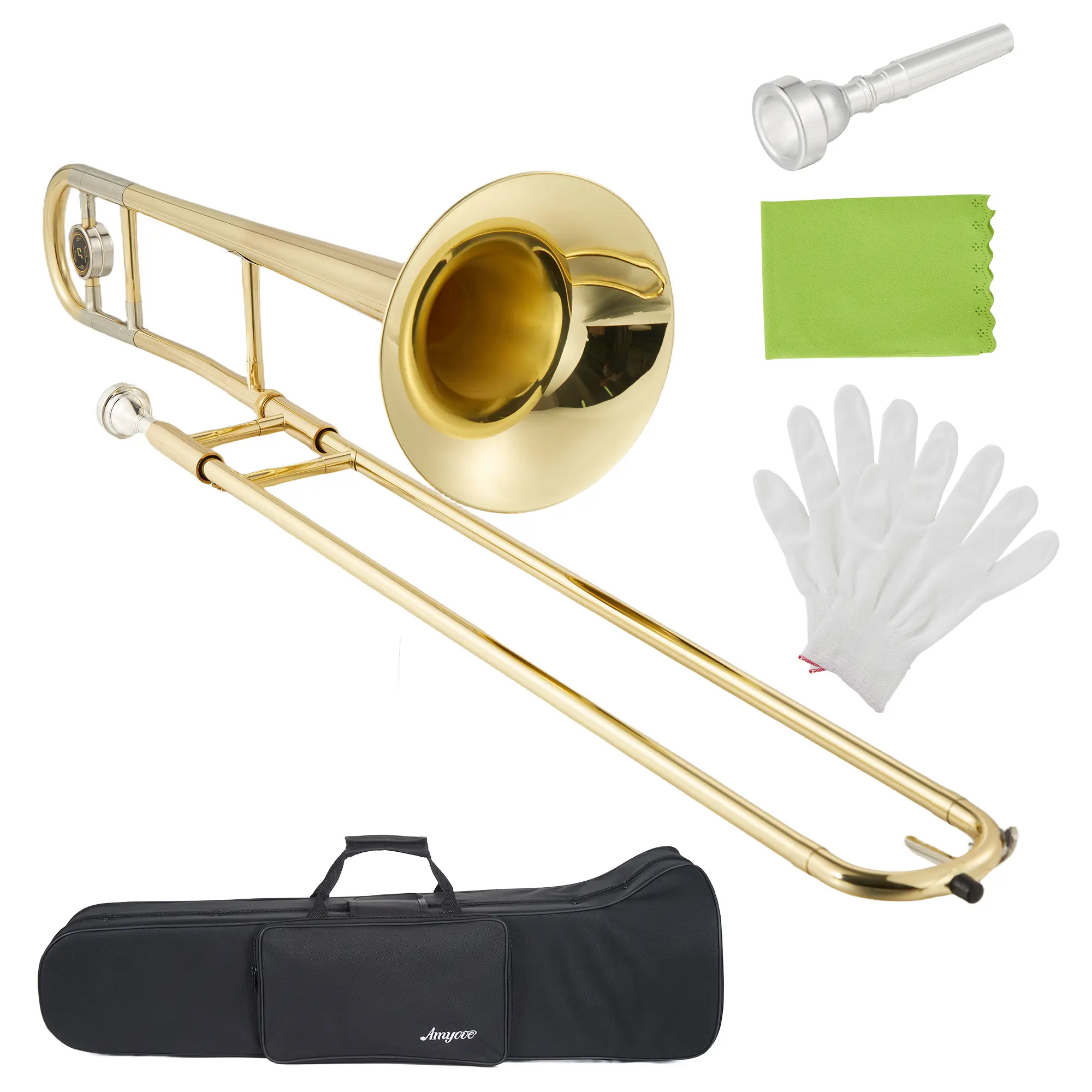 Alto Trombone for Beginners & Students – Nickel Plated Brass Instrument, Accurate Tone, Perfect for School Band, Orchestra, Jazz Ensemble, Adult Practice & Performance