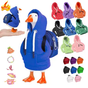 8-Pack Back-to-School Desk Goose Outfits 7” Mini Hoodies & Accessories for Magnetic Desktop Goose, Cute School-Themed Costume for Desk Decor & Key Holder