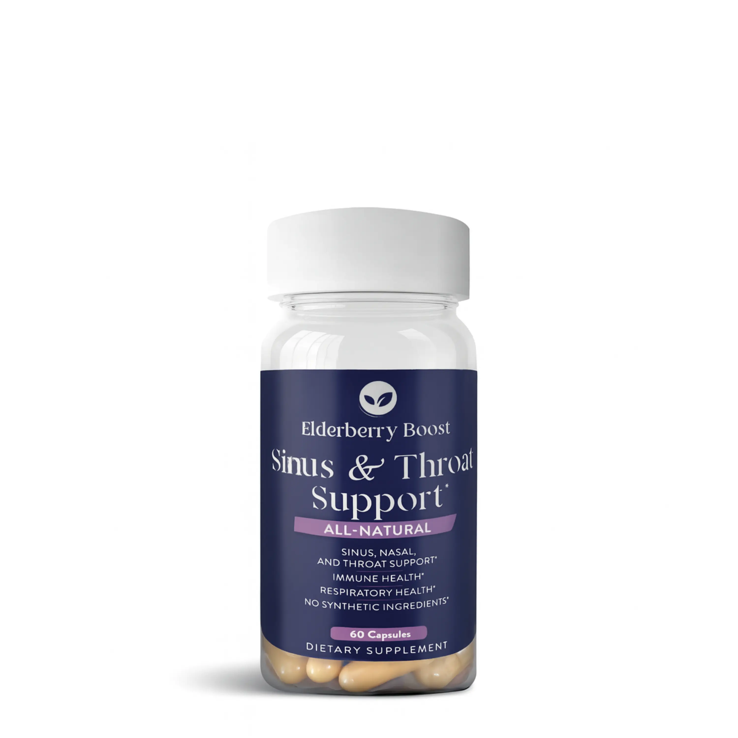 Elderberry Boost Sinus & Throat Support - All-Natural Formula with Bromelain & Nettle Leaf - Vegan, Non-GMO, Gluten-Free - 60 Capsules Made in the USA
