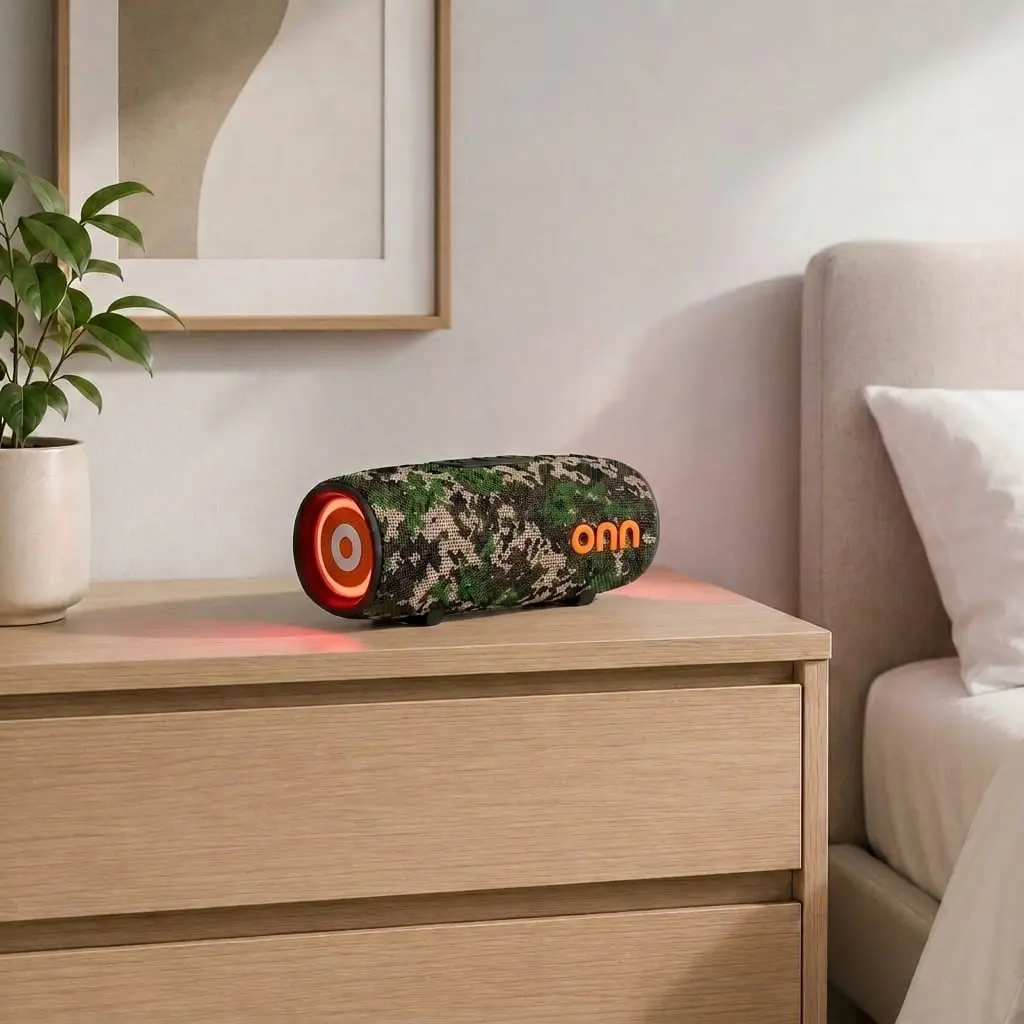 onn Medium Rugged Speaker with LED Lighting