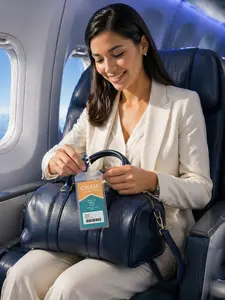 Transparent Luggage Tag Holders (5-Pack) - Moisture-Resistant, Card-Safe, Anti-Loss, Anti-Mix-Up, Low-Key, Practical, Stylish, Durable, Reusable for Cruises, Leisure Travel