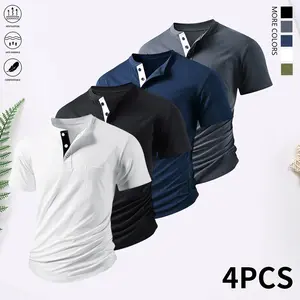 Set of 4 pieces: men’s polo shirt, men’s golf polo shirt, men’s top—suitable for work, golf, travel, and everyday wear.