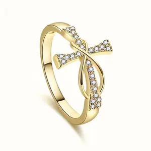 Women's Classic Cross Ring - Lightweight, Elegant Stainless Steel Ring with Synthetic Zircon Inlay, High-End Simple Fashion Design, Ideal Birthday or Valentine's Day Gift, Cross Rings