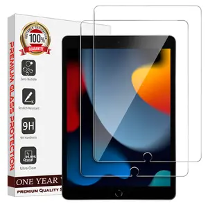 Entronix Screen Protector for iPad Air 2/1st Gen, 9.7" - 2-Piece Combo Clear Tempered Glass Screen Protector Computer Protection