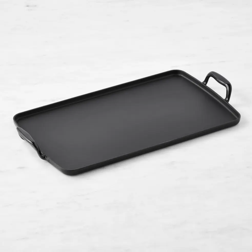All-Clad Enameled Cast Iron Plancha Griddle - Versatile Cooking Tool for Grilling Searing & Sautéing - Even Heat Distribution - Kitchen Essential - 21 1/2" x 11 1/4" x 2" High