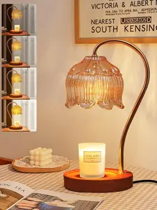 Candle Warmer Lamp Electric Timer - Candles Warming Light Dimmable Warmers Flower Lamps No Flame Heat Warm Melt Wax Jar Modern Home Decor Table Lights for Home Living Bedroom