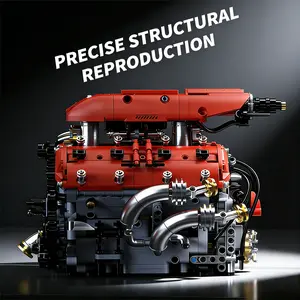 1370 PCS Electric V8 Engine Model! Build your own motorized engine with 4 gear ratios and a flip-open cover. kids like,adult