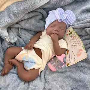 18 inches/45 cm silicone baby girl doll, lifelike reborn artist doll, hand-painted, realistic resurrection baby doll for collection, holidays, birthdays, Halloween—perfect Christmas gift for children aged 3 and up