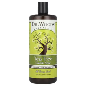 Dr. Woods Tea Tree Castile Soap with Fair Trade Shea Butter, 32 fl oz (946 ml)