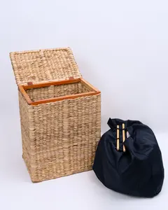 Wicker Laundry Hamper Large Rattan Basket with Lid