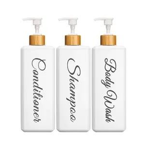 3pcs/set 500ml Shampoo Dispenser, Empty Refillable Conditioner Dispensing Pump Bottle, Bathroom Shower Gel Dispenser, Soap Dispenser