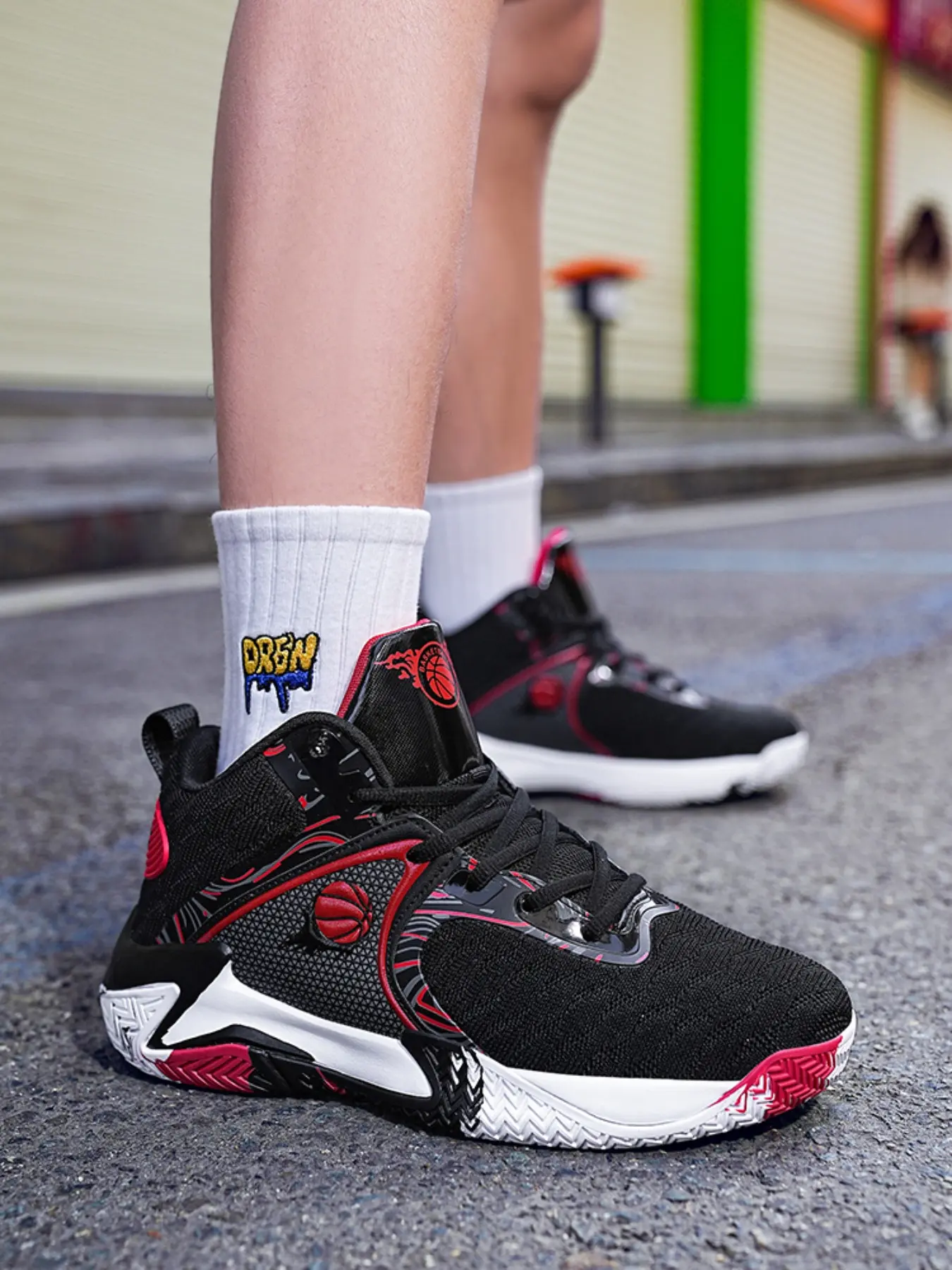 Must-have for Outdoor Courts! Men's Professional Stylish Basketball Shoes, Hoop Shoes, 2026 New Camouflage Sole With Cushioning, Anti-rollover, Breathable, Lace-up Design, Plus Size for Indoor and Outdoor Court Sports.