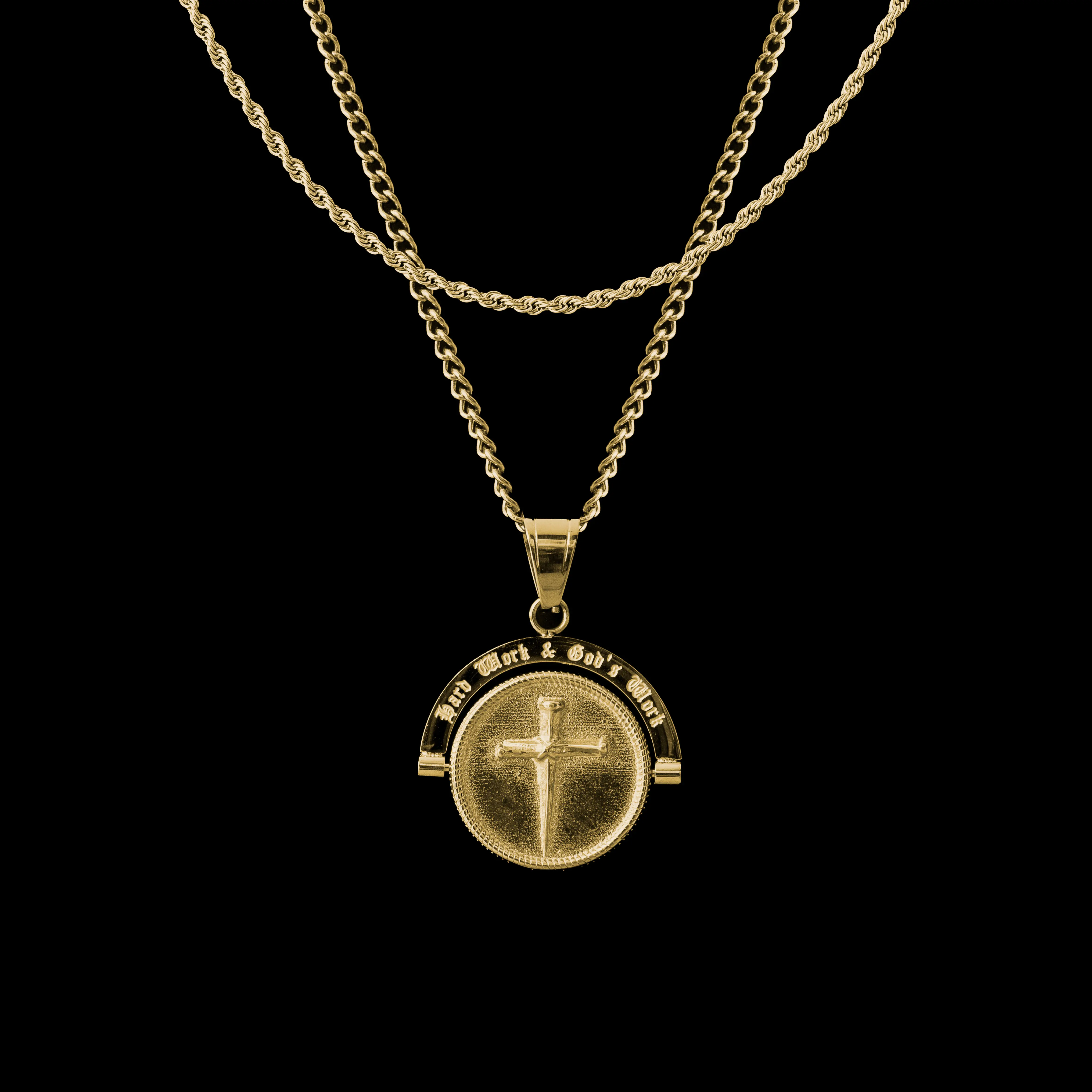 Humbler 'Hard Work & God's Work' - Double Sided Pendant